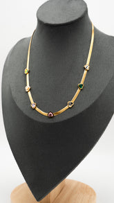 Golden Tinted Hearts Necklace